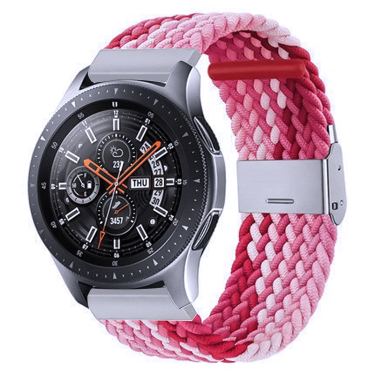 For Samsung Galaxy Watch 4 / Watch 5 20mm Nylon Braided Metal Buckle Watch Band(Z Red Pink) by bashfashion