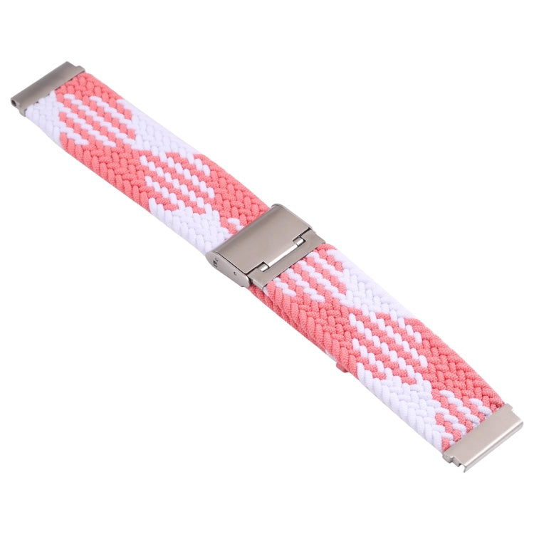 For Samsung Galaxy Watch 4 / Watch 5 20mm Nylon Braided Metal Buckle Watch Band(Z Pink White) by bashfashion
