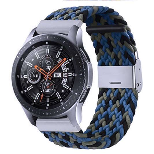 For Samsung Galaxy Watch 4 / Watch 5 20mm Nylon Braided Metal Buckle Watch Band(W Camouflage) by bashfashion