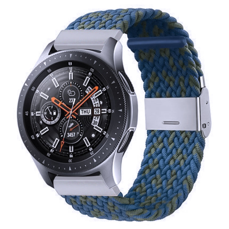 For Samsung Galaxy Watch 4 / Watch 5 20mm Nylon Braided Metal Buckle Watch Band(W Blue Green) by bashfashion
