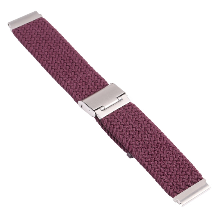 For Samsung Galaxy Watch 4 / Watch 5 20mm Nylon Braided Metal Buckle Watch Band(Dark Purple) by bashfashion