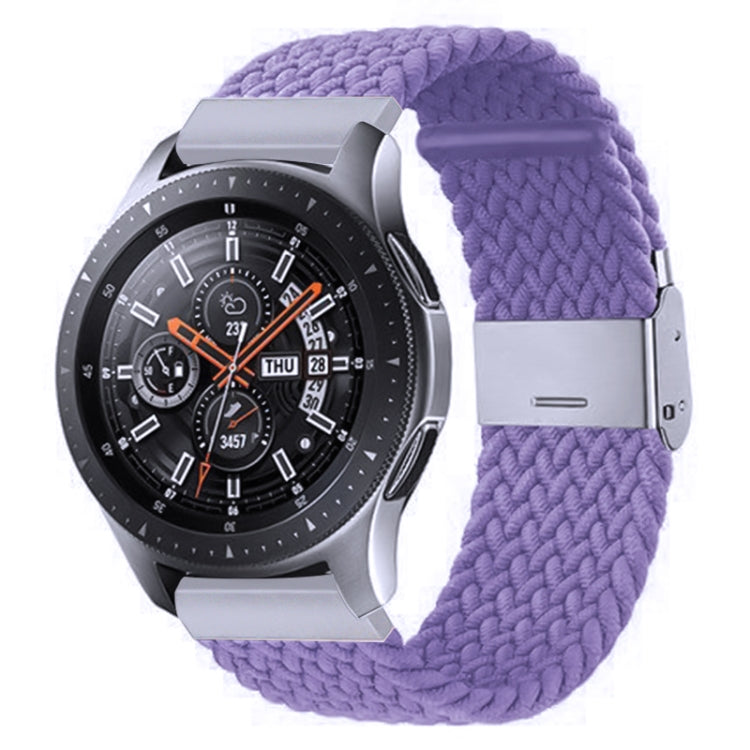 For Samsung Galaxy Watch 4 / Watch 5 20mm Nylon Braided Metal Buckle Watch Band(Light Purple) by bashfashion