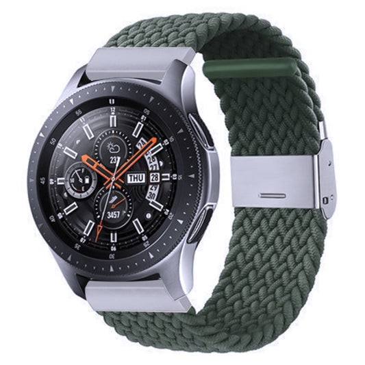For Samsung Galaxy Watch 4 / Watch 5 20mm Nylon Braided Metal Buckle Watch Band(Olive Green) by bashfashion