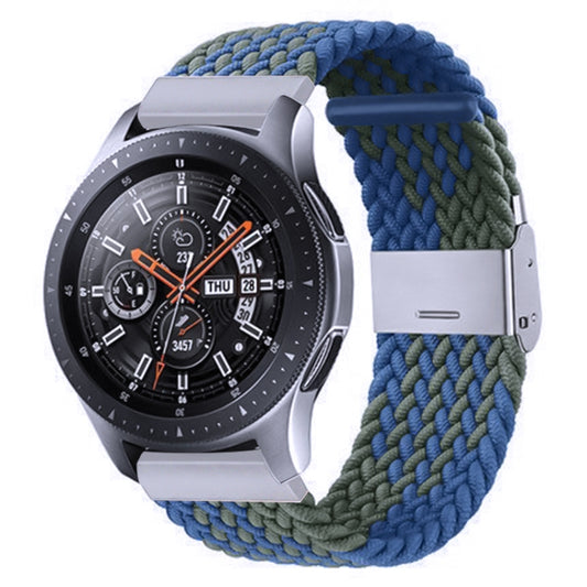 For Samsung Galaxy Watch 4 / Watch 5 20mm Nylon Braided Metal Buckle Watch Band(Z Blue Green) by bashfashion
