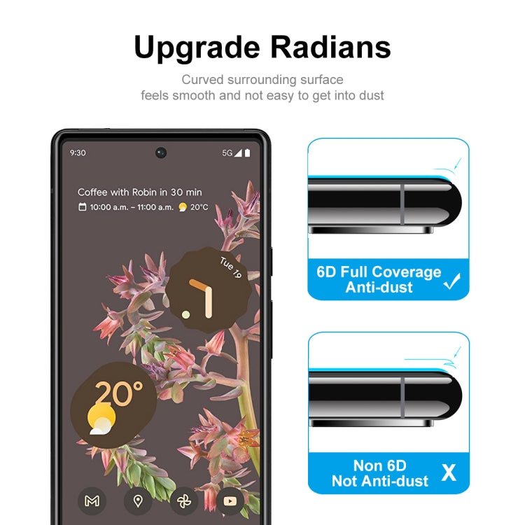 5 PCS For Google Pixel 6 ENKAY Hat-Prince Full Glue Tempered Glass 6D Full Coverage Anti-scratch Protector by ENKAY