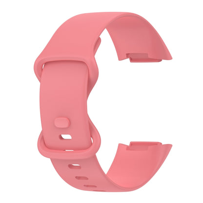 For Fitbit Charge 5 Monochromatic Silicone Watch Band, Size：Large Size(Pink) by bashfashion