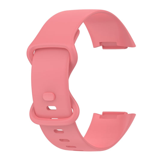 For Fitbit Charge 5 Monochromatic Silicone Watch Band, Size：Large Size(Pink) by bashfashion