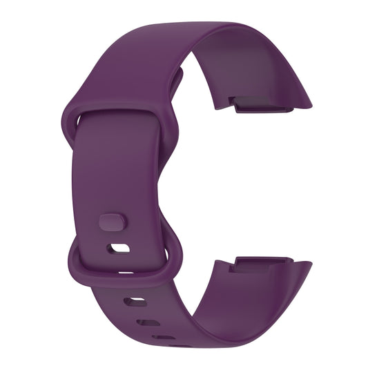 For Fitbit Charge 5 Monochromatic Silicone Watch Band, Size: Small Size(Purple) by bashfashion