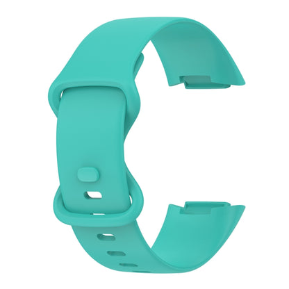 For Fitbit Charge 5 Monochromatic Silicone Watch Band, Size: Small Size(Light green) by bashfashion