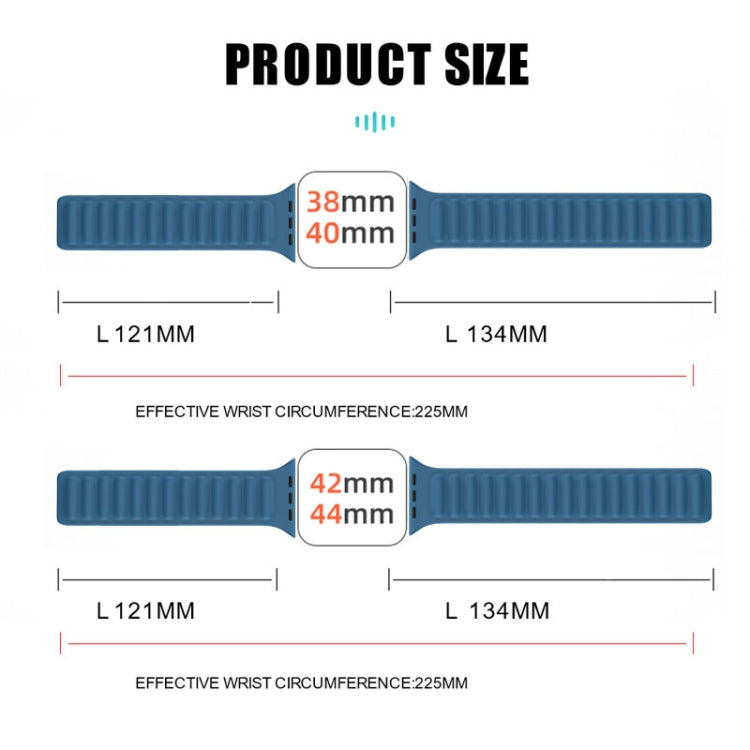 Silicone Magnetic Strap Watch Band For Apple Watch Series 9&8&7 41mm / SE 3&SE 2&6&SE&5&4 40mm / 3&2&1 38mm(White) by bashfashion