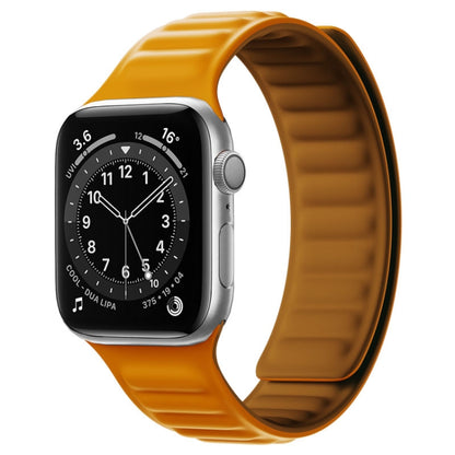 Silicone Magnetic Strap Watch Band For Apple Watch Ultra 49mm&Watch Ultra 2 49mm / Series 9&8&7 45mm / SE 3&SE 2&6&SE&5&4 44mm / 3&2&1 42mm(Orange Yellow) by bashfashion