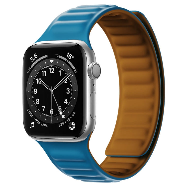 Silicone Magnetic Strap Watch Band For Apple Watch Ultra 49mm&Watch Ultra 2 49mm / Series 9&8&7 45mm / SE 3&SE 2&6&SE&5&4 44mm / 3&2&1 42mm(Sky) by bashfashion