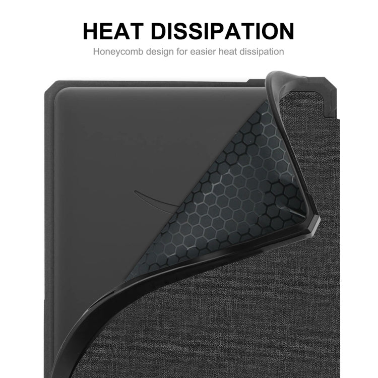 For Amazon Kindle Paperwhite 5 2021 ENKAY Solid Color Denim Texture Horizontal Flip Leather Tablet Case with Sleep / Wake-up Function(Black) by ENKAY