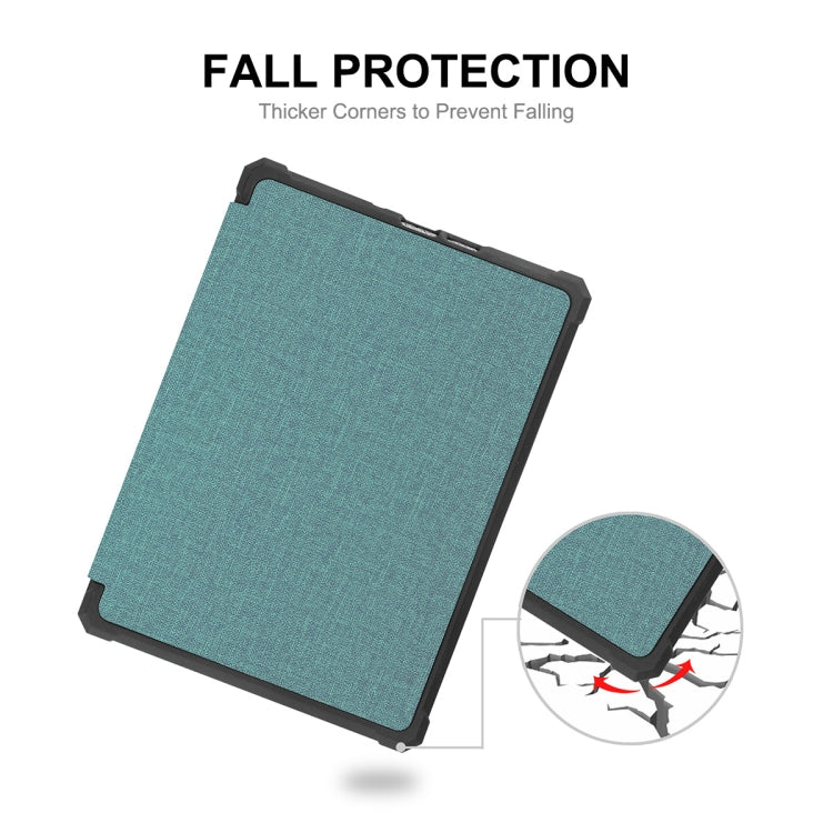 For Amazon Kindle Paperwhite 5 2021 ENKAY Solid Color Denim Texture Horizontal Flip Leather Tablet Case with Sleep / Wake-up Function(Green) by ENKAY