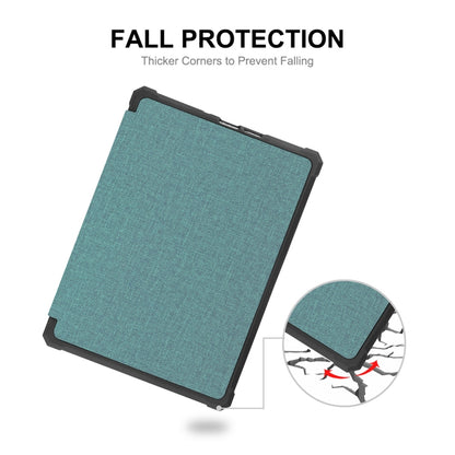 For Amazon Kindle Paperwhite 5 2021 ENKAY Solid Color Denim Texture Horizontal Flip Leather Tablet Case with Sleep / Wake-up Function(Green) by ENKAY