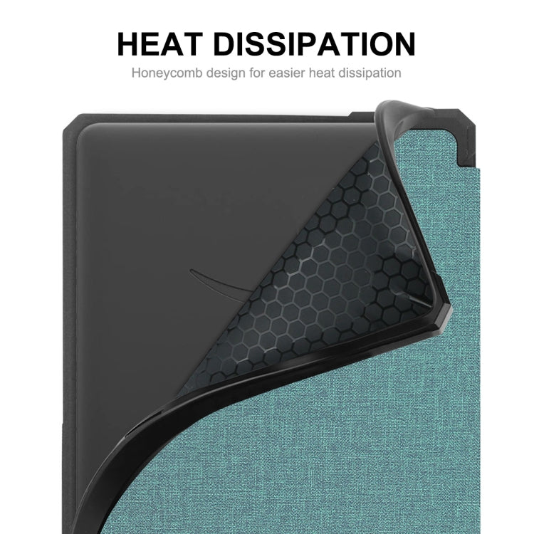 For Amazon Kindle Paperwhite 5 2021 ENKAY Solid Color Denim Texture Horizontal Flip Leather Tablet Case with Sleep / Wake-up Function(Green) by ENKAY