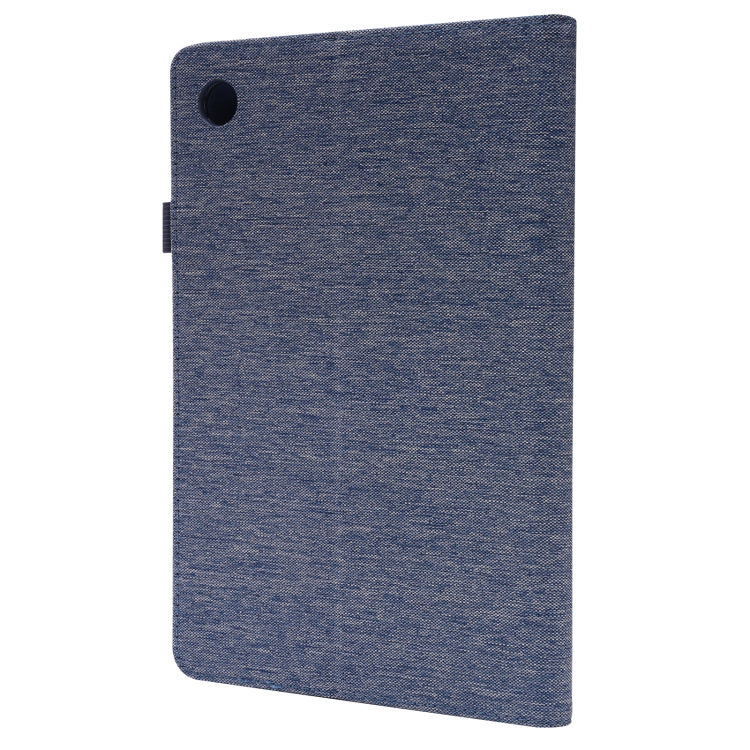 For Samsung Galaxy Tab A8 10.5 2021 Horizontal Flip Fabric PU Leather Tablet Case with Card Slots & Holder(Blue) by bashfashion