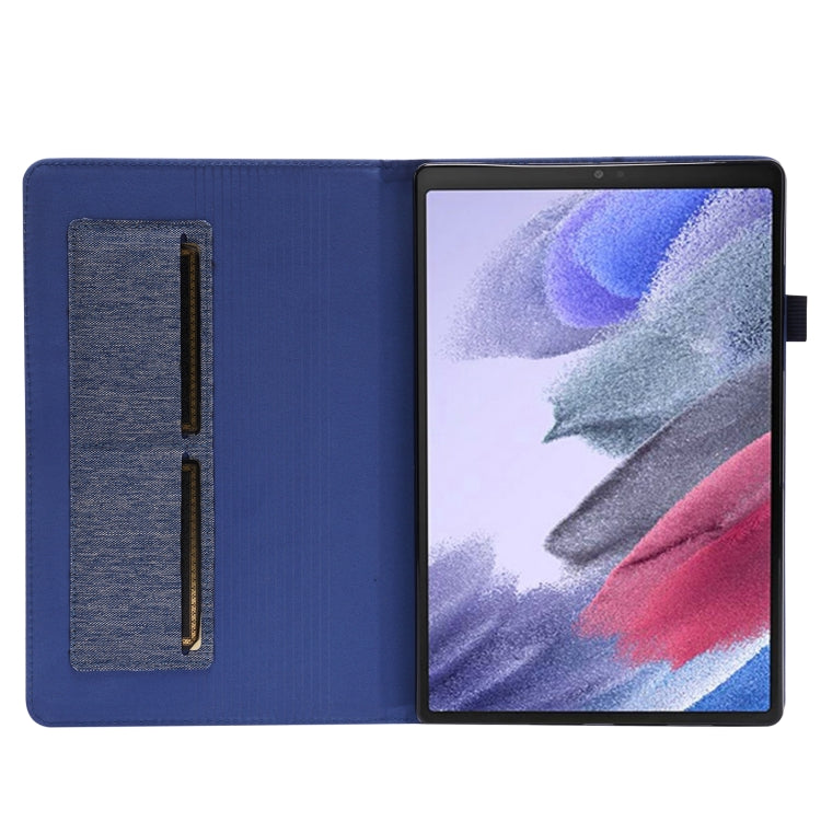 For Samsung Galaxy Tab A8 10.5 2021 Horizontal Flip Fabric PU Leather Tablet Case with Card Slots & Holder(Blue) by bashfashion