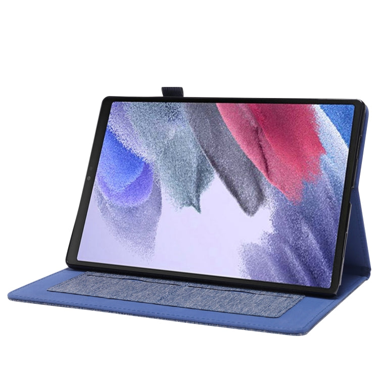 For Samsung Galaxy Tab A8 10.5 2021 Horizontal Flip Fabric PU Leather Tablet Case with Card Slots & Holder(Blue) by bashfashion