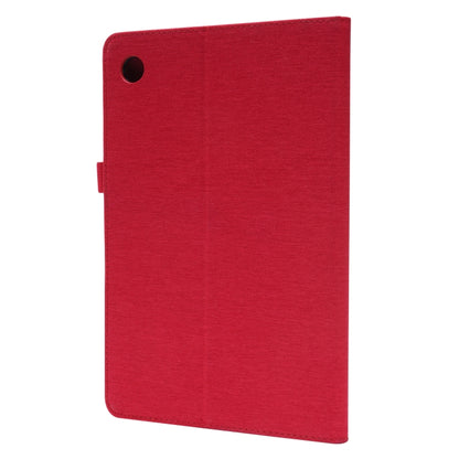 For Samsung Galaxy Tab A8 10.5 2021 Horizontal Flip Fabric PU Leather Tablet Case with Card Slots & Holder(Red) by bashfashion