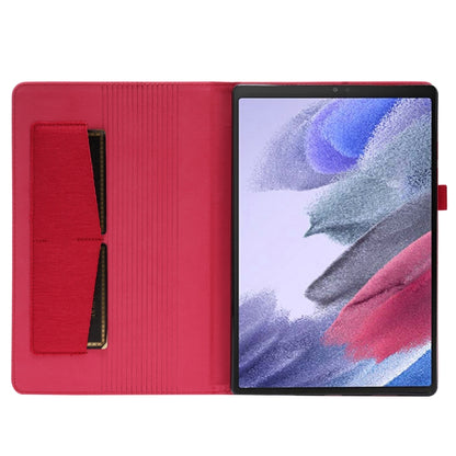 For Samsung Galaxy Tab A8 10.5 2021 Horizontal Flip Fabric PU Leather Tablet Case with Card Slots & Holder(Red) by bashfashion