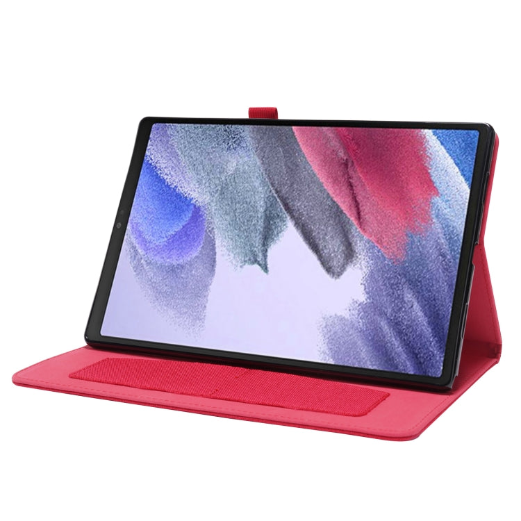 For Samsung Galaxy Tab A8 10.5 2021 Horizontal Flip Fabric PU Leather Tablet Case with Card Slots & Holder(Red) by bashfashion