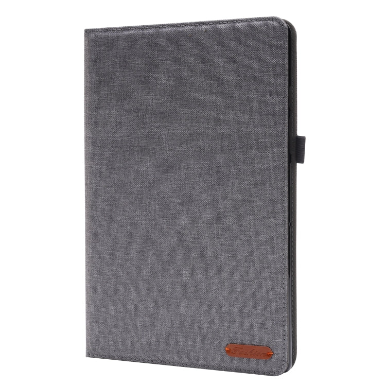For Samsung Galaxy Tab A8 10.5 2021 Horizontal Flip Fabric PU Leather Tablet Case with Card Slots & Holder(Grey) by bashfashion