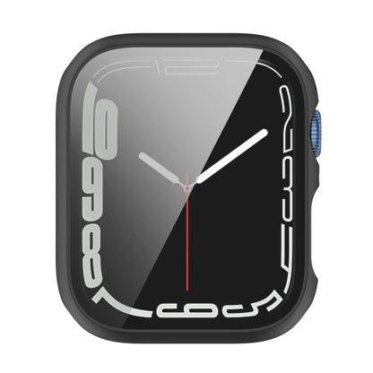 Shockproof PC Protective Case with Tempered Glass Film For Apple Watch Series 9 / 8 / 7 45mm(black) by bashfashion