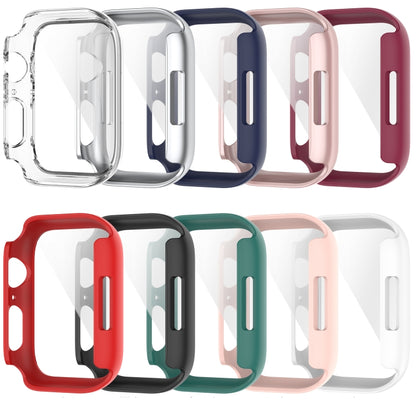 Shockproof PC Protective Case with Tempered Glass Film For Apple Watch Series 9 / 8 / 7 41mm(white) by bashfashion