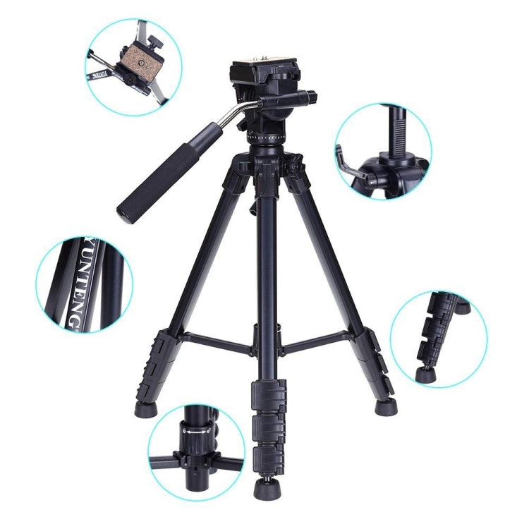 YUNTENG VCT-691 Aluminum Tripod Mount with Fluid Drag Head by YUNTENG