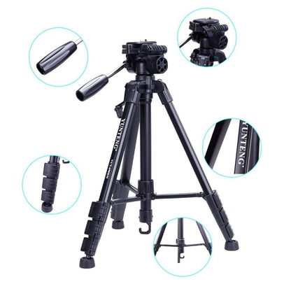 YUNTENG VCT-690 Aluminum Tripod Mount with Fluid Drag Head by YUNTENG