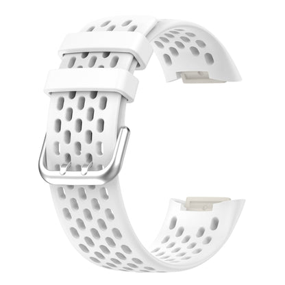 For Fitbit Charge 5 Monochromatic Breathable Silicone Watch Band(White) by bashfashion