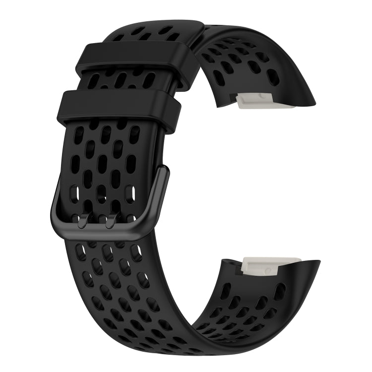 For Fitbit Charge 5 Monochromatic Breathable Silicone Watch Band(Black) by bashfashion