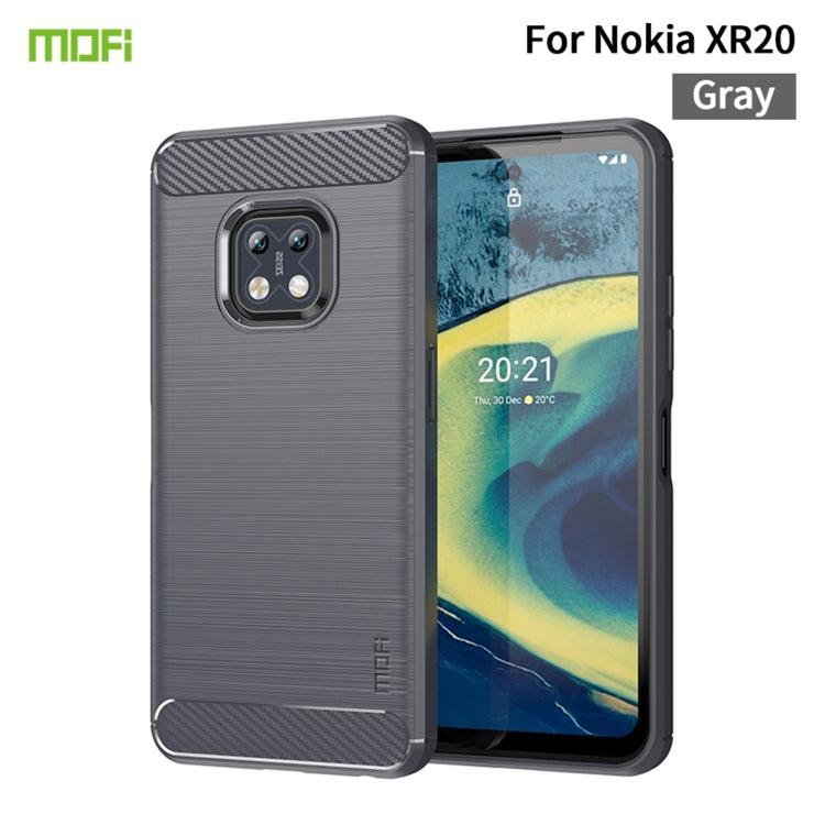For Nokia XR20 MOFI Gentleness Series Brushed Texture Carbon Fiber Soft TPU Case(Gray) by MOFI
