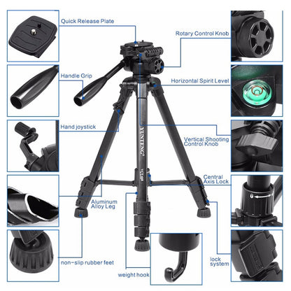 YUNTENG VCT-880 Aluminum Alloy Tripod Mount with Three-Dimensional Tripod Head by YUNTENG