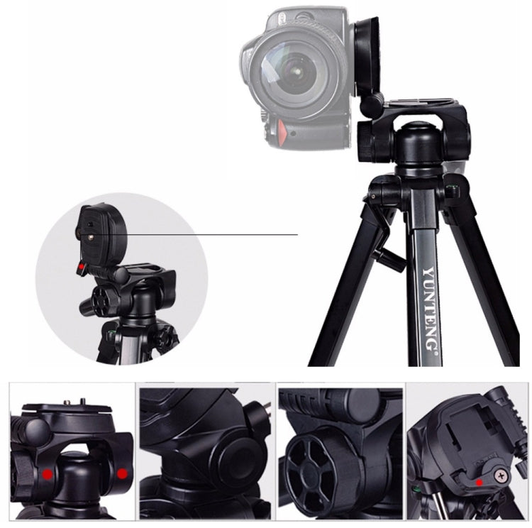 YUNTENG VCT-880 Aluminum Alloy Tripod Mount with Three-Dimensional Tripod Head by YUNTENG