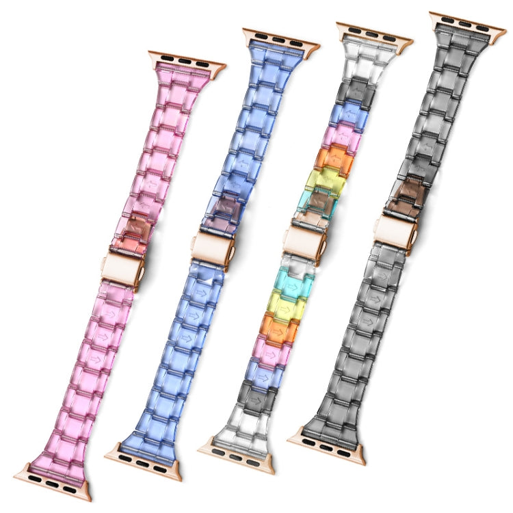 Candy Color Three-Bead Small Waist Strap For Apple Watch Ultra 49mm&Watch Ultra 2 49mm / Series 9&8&7 45mm / SE 3&SE 2&6&SE&5&4 44mm / 3&2&1 42mm(Black) by bashfashion