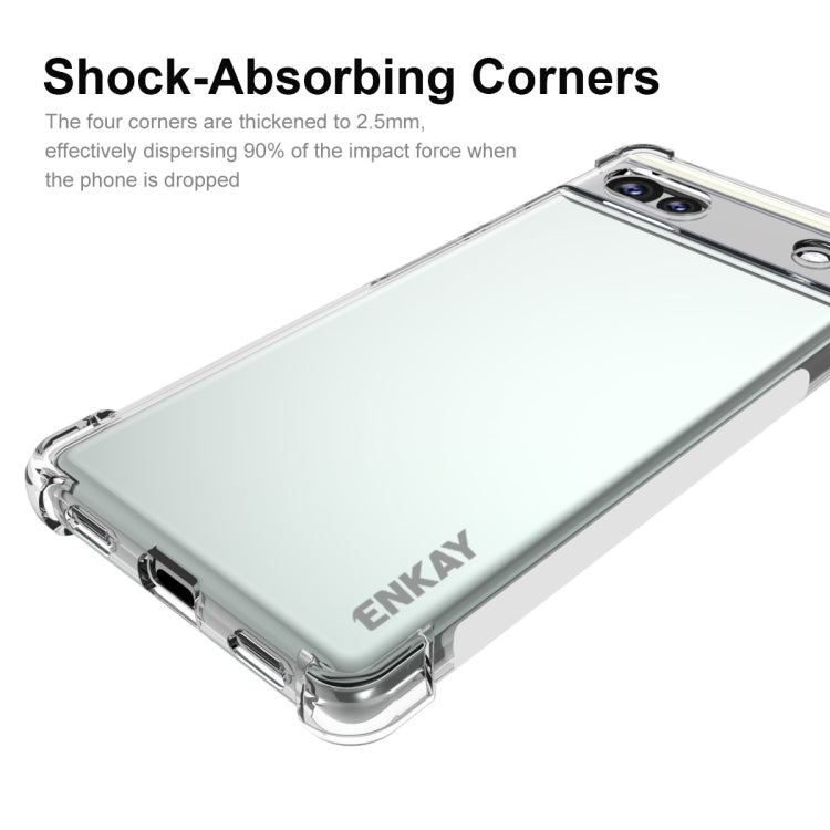 For Google Pixel 6A ENKAY Transparent TPU Shockproof Case by ENKAY