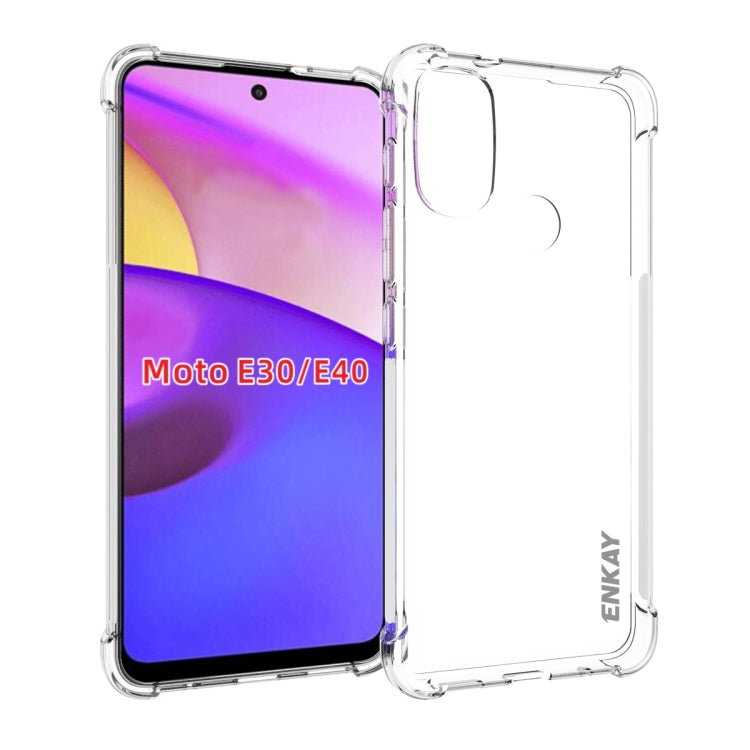 For Motorola Moto E30 / E40 ENKAY Transparent TPU Shockproof Case by ENKAY