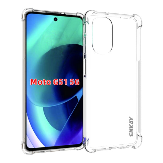 For Motorola Moto G51 5G ENKAY Transparent TPU Shockproof Case by ENKAY
