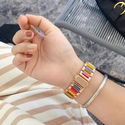 Metal + Resin Watch Band For Apple Watch Series 9&8&7 41mm / SE 3&SE 2&6&SE&5&4 40mm / 3&2&1 38mm(Silver Brown) by bashfashion