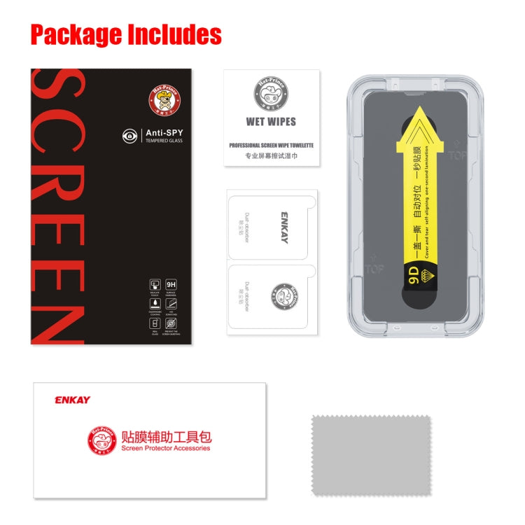 For iPhone 13 mini ENKAY Quick Stick Anti-peeping Tempered Glass Film by ENKAY