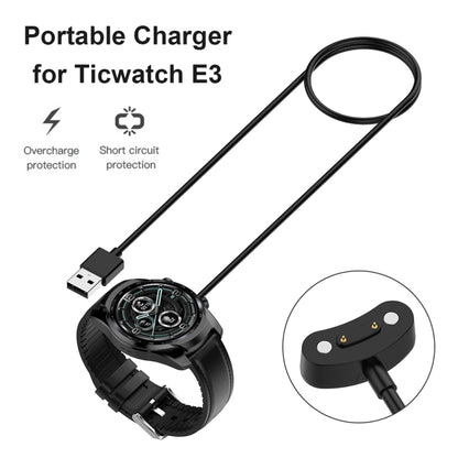 For Ticwatch E3 / Pro 3 / Pro 3 LTE Smart Watch Charging Cable, 1m Charging Station Power Adapter by bashfashion
