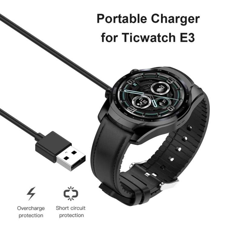 For Ticwatch E3 / Pro 3 / Pro 3 LTE Smart Watch Charging Cable, 1m Charging Station Power Adapter by bashfashion