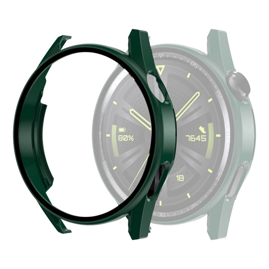 Tempered Glass Film Oil Spray Matte PC Case For Huawei GT3 42mm(Green) by bashfashion