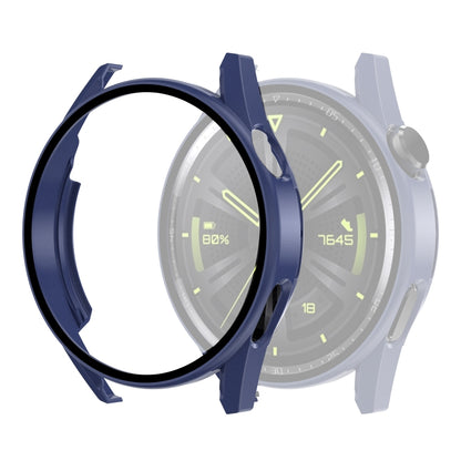 Tempered Glass Film Oil Spray Matte PC Case For Huawei GT3 42mm(Blue) by bashfashion