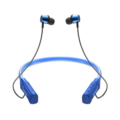 JG4 Flashing LED Neck-mounted Stereo Bluetooth Wireless Earphone(Blue) by bashfashion