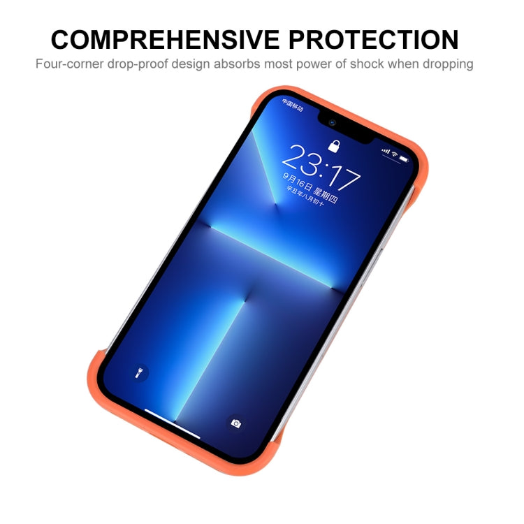 For iPhone 13 ENKAY Frameless Hollow Shockproof PC Case(Blue) by ENKAY