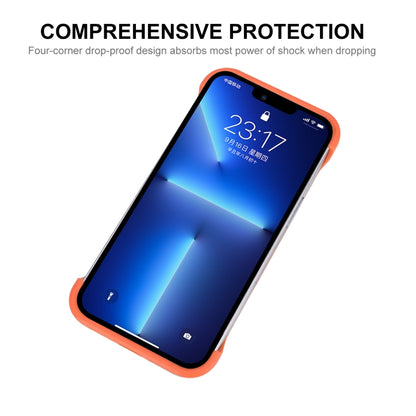 For iPhone 13 ENKAY Frameless Hollow Shockproof PC Case(Blue) by ENKAY