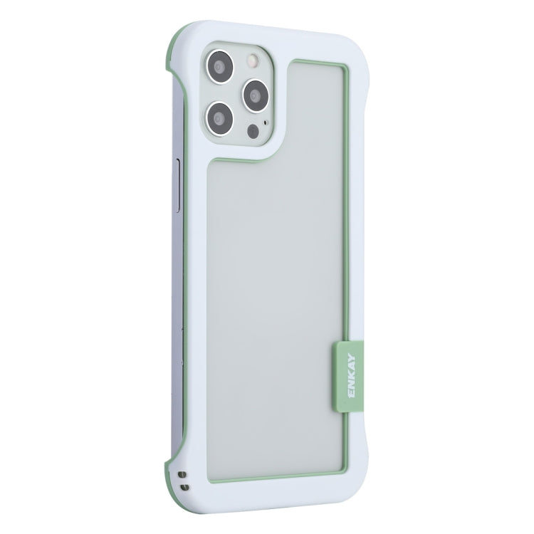 For iPhone 12 / 12 Pro ENKAY Frameless Hollow Shockproof PC Case(White) by ENKAY